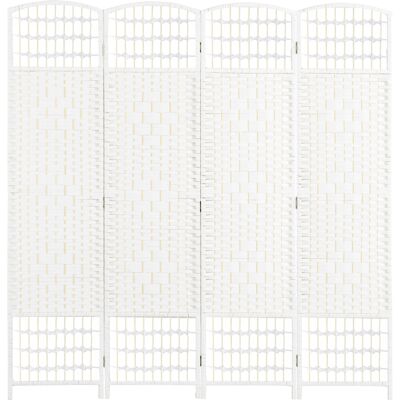 Homcom Paravento a 4 Ante Pieghevole per Interni, Autoportante e Intrecciato, 160x170 cm, Bianco Homcom Paravento a 4 Ante Pieghevole per Interni, Autoportante e Intrecciato, 160x170 cm, Bianco