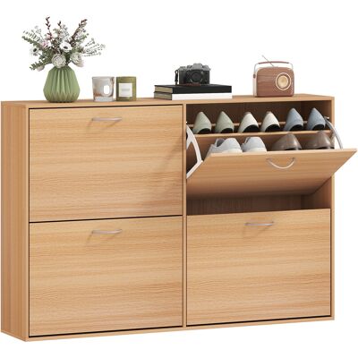 Homcom Scarpiera Salvaspazio Capacità 24 Ingresso e Camera da Letto Legno 120x24x81cm Aosom Homcom Scarpiera Salvaspazio Capacità 24 Ingresso e Camera da Letto Legno 120x24x81cm Aosom