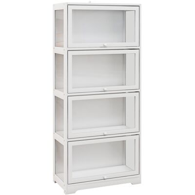 Homcom Vetrina per Collezione a 4 Ripiani con Ante a Battente, in Legno e Acrilico, 59x30x139 cm, Bianco Aosom Italy Homcom Vetrina per Collezione a 4 Ripiani con Ante a Battente, in Legno e Acrilico, 59x30x139 cm, Bianco Aosom Italy