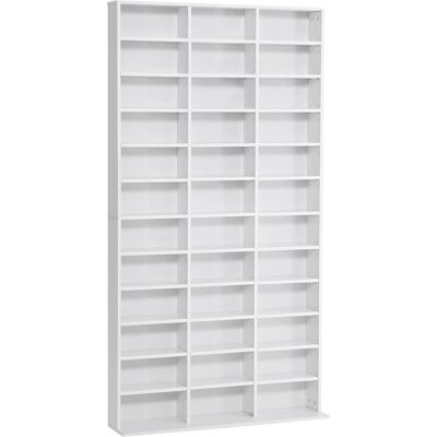 Homcom Libreria Porta CD in Legno con 3 Colonne da 12 Ripiani ad Altezza Regolabile, 102x23.5x195 cm, Bianco Aosom Italy Homcom Libreria Porta CD in Legno con 3 Colonne da 12 Ripiani ad Altezza Regolabile, 102x23.5x195 cm, Bianco Aosom Italy