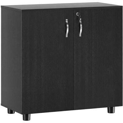 Vinsetto Mobile Ufficio Portadocumenti Multiuso con Serratura, 2 Ante e Mensola Interna, 80x40x80 cm, Nero Aosom Italy Vinsetto Mobile Ufficio Portadocumenti Multiuso con Serratura, 2 Ante e Mensola Interna, 80x40x80 cm, Nero Aosom Italy