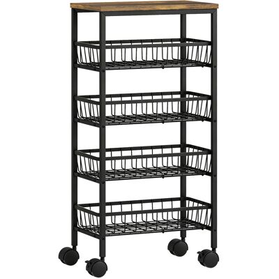 Homcom Carrello da servizio a 4 livelli con 4 cestini estraibili e ruote per cucina Aosom Italy Homcom Carrello da servizio a 4 livelli con 4 cestini estraibili e ruote per cucina Aosom Italy