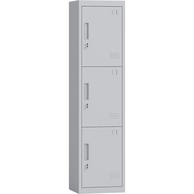 Homcom Armadio per Ufficio in Acciaio a 3 Porte Indipendenti con Serratura e 2 Chiavi, 45x38x180 cm, Grigio Chiaro Aosom Italy Homcom Armadio per Ufficio in Acciaio a 3 Porte Indipendenti con Serratura e 2 Chiavi, 45x38x180 cm, Grigio Chiaro Aosom Italy