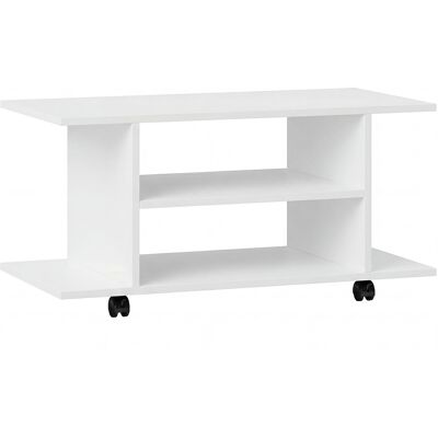 Homcom Mobile Porta TV Moderno con Ripiani, Ruote Girevoli e Freni, 80x40x40 cm, Bianco Aosom Italy Homcom Mobile Porta TV Moderno con Ripiani, Ruote Girevoli e Freni, 80x40x40 cm, Bianco Aosom Italy
