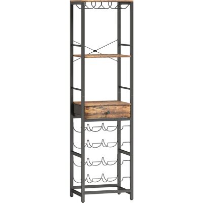 Homcom Mobile Bar, Mobile da Bar con Cassetto, Portabicchieri, Marrone Rustico Aosom Italy Homcom Mobile Bar, Mobile da Bar con Cassetto, Portabicchieri, Marrone Rustico Aosom Italy