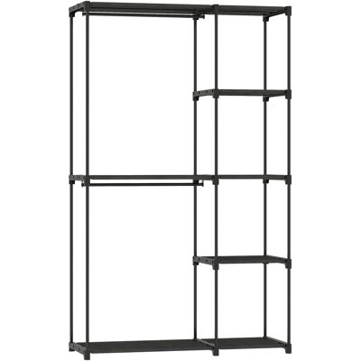 Homcom Guardaroba Portatile con 2 Aste e 6 Ripiani, in Tessuto non Tessuto, Plastica e Acciaio, 111x43x185 cm, Nero Aosom Italy Homcom Guardaroba Portatile con 2 Aste e 6 Ripiani, in Tessuto non Tessuto, Plastica e Acciaio, 111x43x185 cm, Nero Aosom Italy