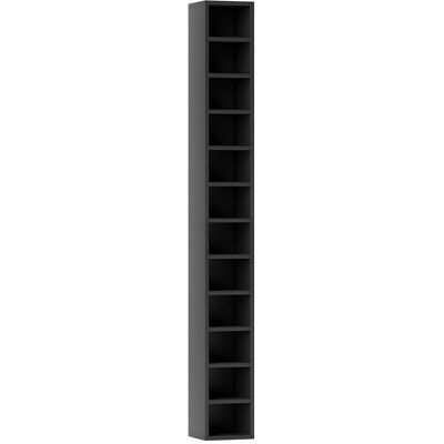 Homcom Mobile Libreria Porta CD a 12 Ripiani per 204 CD, in MDF e Truciolato, 21x20x175 cm, Nero Aosom Italy Homcom Mobile Libreria Porta CD a 12 Ripiani per 204 CD, in MDF e Truciolato, 21x20x175 cm, Nero Aosom Italy