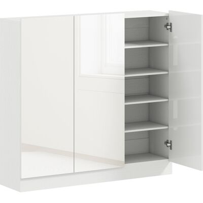 Homcom Scarpiera Slim da Ingresso per 25-30 Paia di Scarpe con Ante a Chiusura Ammortizzata, 106.4x34x108.5 cm, Bianco Lucido Aosom Italy Homcom Scarpiera Slim da Ingresso per 25-30 Paia di Scarpe con Ante a Chiusura Ammortizzata, 106.4x34x108.5 cm, Bianco Lucido Aosom Italy