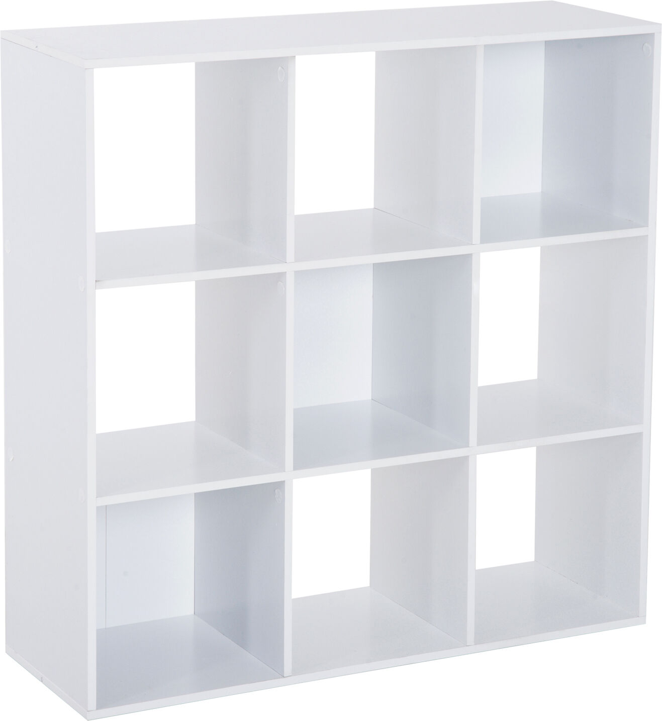 Homcom Libreria Bianca per Casa e Ufficio, Scaffale Moderno dal Design con 9 Scomparti in Legno, 91x30x91cm