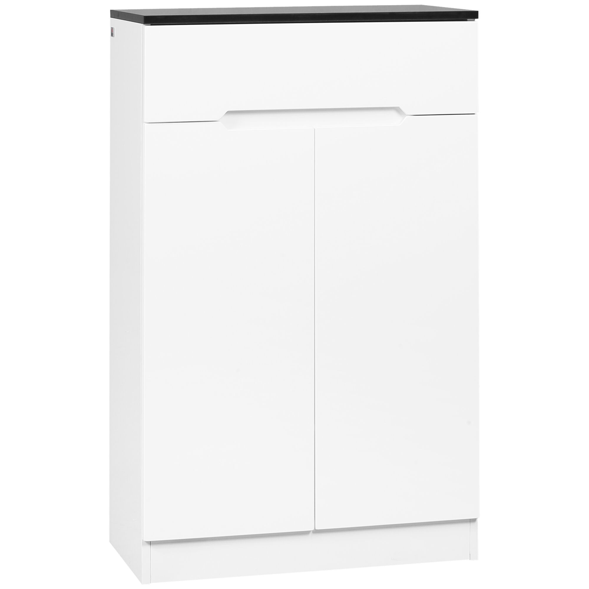 Homcom Scarpiera Slim da 12 Paia max per Ingressi e Corridoi con 3 Ripiani Regolabili e Cassetto, in Truciolato Bianco, 60x32x100 cm