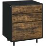 Homcom Cassettiera con 3 Cassetti in Truciolato dallo Stile Rustico, 60x45x75cm, Marrone e nero