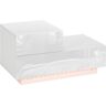 Homcom Comodino Moderno con 16 Luci LED RGB, Telecomando e Due Cassetti in Truciolato, 70x37x38cm, Bianco