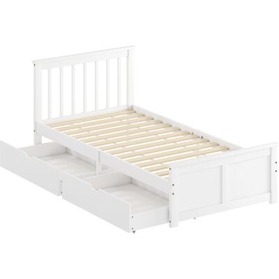 Homcom Struttura letto singolo, Telaio in legno, Cassetti su ruote, 90 x 200 cm, Bianco Aosom Italy Homcom Struttura letto singolo, Telaio in legno, Cassetti su ruote, 90 x 200 cm, Bianco Aosom Italy