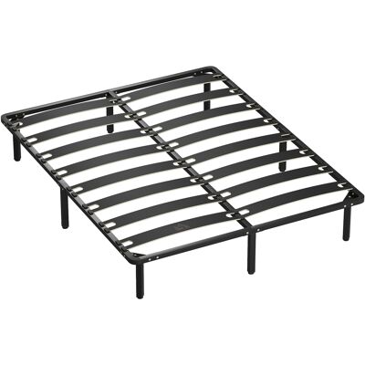 Homcom Telaio per letto matrimoniale, con rete a doghe in legno massello, 160 x 200 cm, Nero Aosom Italy Homcom Telaio per letto matrimoniale, con rete a doghe in legno massello, 160 x 200 cm, Nero Aosom Italy