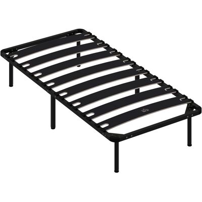 Homcom Struttura Letto con Telaio in Acciaio, Doghe in Pioppo e Spazio di Stoccaggio, 90x190x33 cm, Nero Aosom Italy Homcom Struttura Letto con Telaio in Acciaio, Doghe in Pioppo e Spazio di Stoccaggio, 90x190x33 cm, Nero Aosom Italy