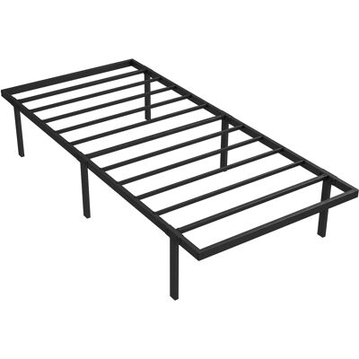 Homcom Telaio Letto con Spazio di Stoccaggio, Telaio in Metallo senza Rete a Doghe, 200,5x91x35,5 cm, Nero Aosom Italy Homcom Telaio Letto con Spazio di Stoccaggio, Telaio in Metallo senza Rete a Doghe, 200,5x91x35,5 cm, Nero Aosom Italy
