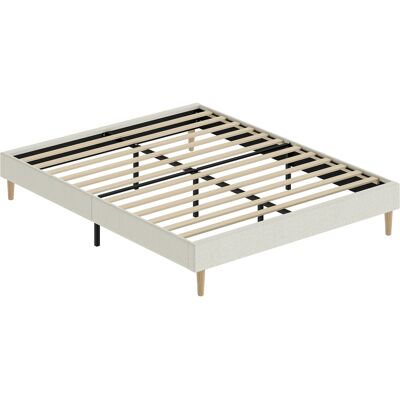 Homcom Letto matrimoniale contenitore 160x200 cm con rete, velluto a coste, crema Aosom Italy Homcom Letto matrimoniale contenitore 160x200 cm con rete, velluto a coste, crema Aosom Italy