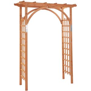 Outsunny Arco in Legno da Giardino con Pergola e Spalliera per Piante Rampicanti, Decorazioni per Matrimonio e Patio, 160x60x215cm