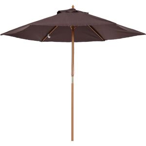 Outsunny Ombrellone in Legno Ombrello Parasole da Esterno da Giardino Φ250 cm Marrone