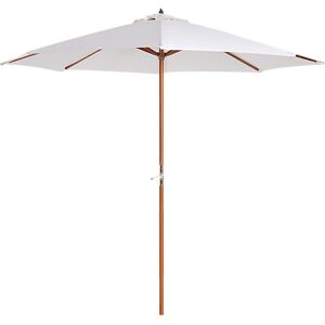 Outsunny Ombrellone da Giardino con Palo Centrale in Legno, Impermeabile e Resistente ai Raggi UV, Beige, Φ270 x 250A cm