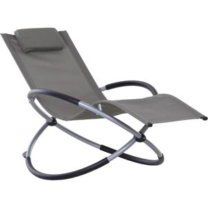 Outsunny Sedia a Dondolo Design Moderno per Interni ed Esterni Texteline 154x80x84cm Grigio