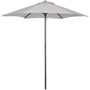 Outsunny Outusnny Ombrellone da Giardino con Palo Centrale in Alluminio, Φ196cm, Grigio Chiaro