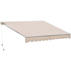 Outsunny Tenda da Sole a Bracci per Esterno con Manovella, Metallo e Poliestere, 295x250cm Beige