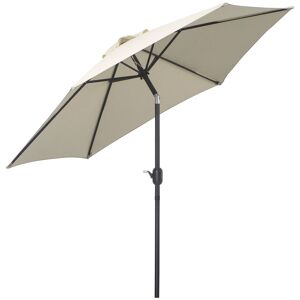 Outsunny Ombrellone da Giardino Inclinabile, Apertura a Manovella, Ø2.7x2.35m Beige