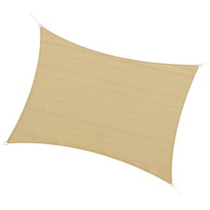 Outsunny Vela Ombreggiante Rettangolare 4x3m, Beige, in HDPE con Kit Montaggio e Borsa Viaggio, Ideale per Giardino e Terrazzo