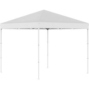 Outsunny Gazebo Pieghevole 2.45x2.45m, Struttura in Acciaio, Tessuto Oxford, Facile da Montare, Bianco