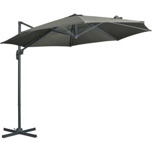 Outsunny Ombrellone da Giardino Decentrato con Angolazione Regolabile e Girevole a 360°, Ø294x248cm Grigio