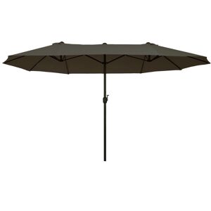 Outsunny Ombrellone Parasole da Giardino Esterno Tessuto Poliestere 4.6 x 2.4m Grigio