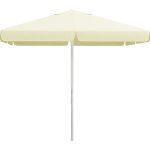 Outsunny Ombrellone da Giardino ad Altezza Regolabile in Alluminio, Metallo e Poliestere, 248x248x250 cm, Bianco Beige