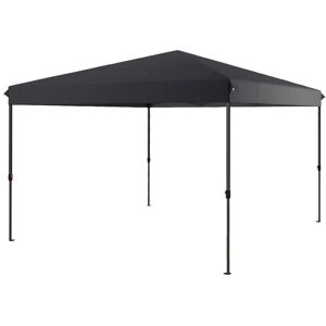 Outsunny Gazebo Pieghevole 3.6x3.6m con Apertura a Bottone, Altezza Regolabile e Borsa con Ruote, Nero