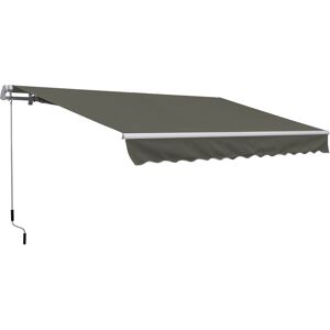 Outsunny Tenda da Sole per Esterno Avvolgibile a Bracci con Apertura a Manovella, 350x250 cm, Grigio