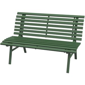 Outsunny Panchina da Esterno in Alluminio a 2 Posti a Doghe, 123x67x79cm, Verde