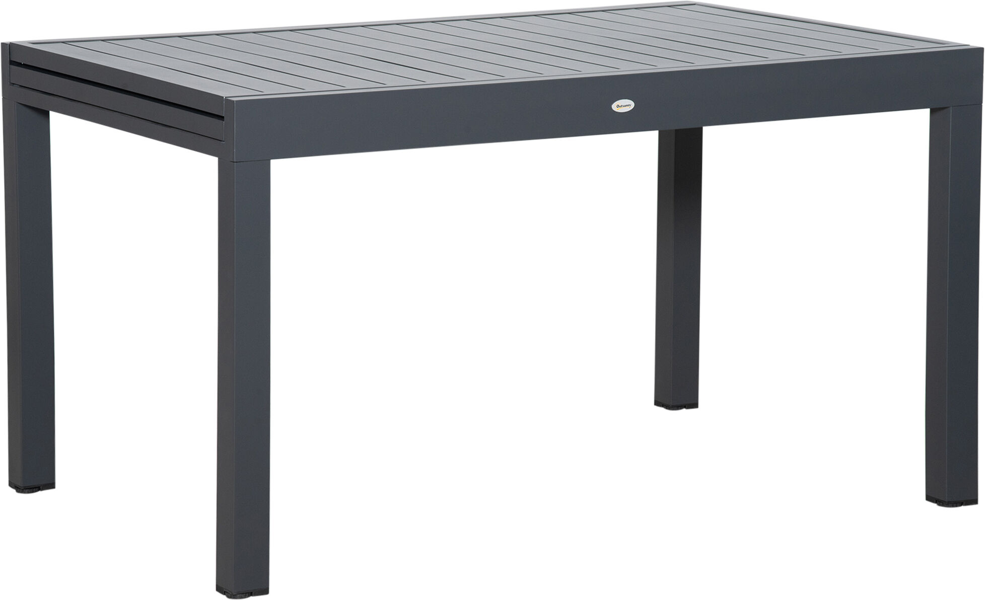 Outsunny Tavolo da Giardino Allungabile per 8-10 Persone con Struttura in Alluminio, 135-270x90x75cm, Grigio