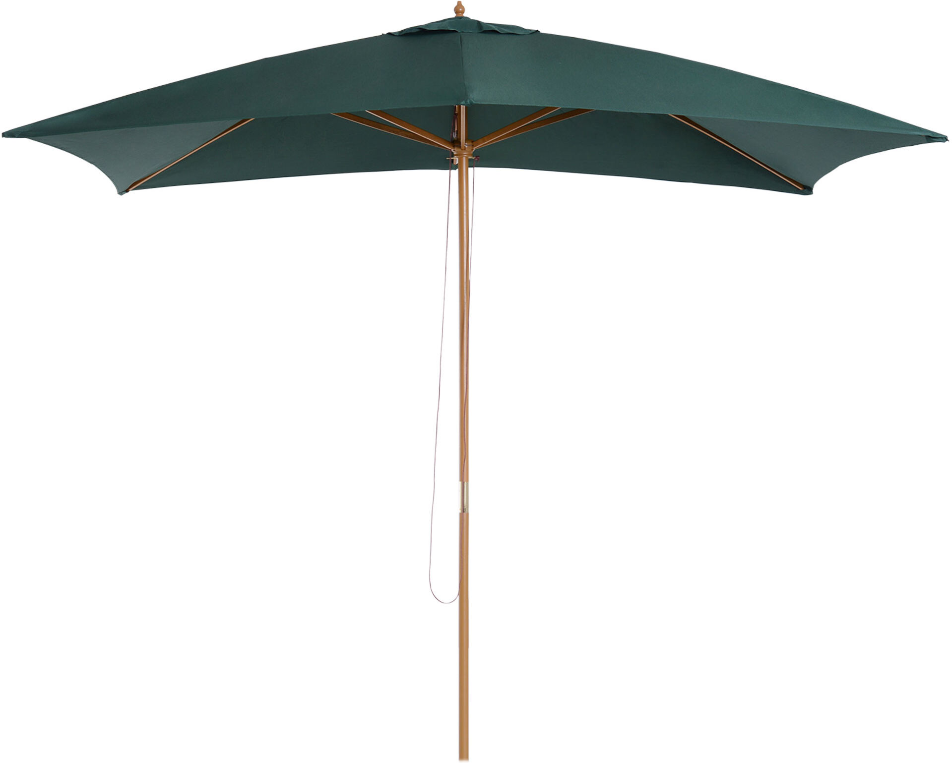 Outsunny Ombrellone da Giardino 2x2.95x2.55m, Parasole Impermeabile in Legno, Protezione UV, Facile Apertura, Verde