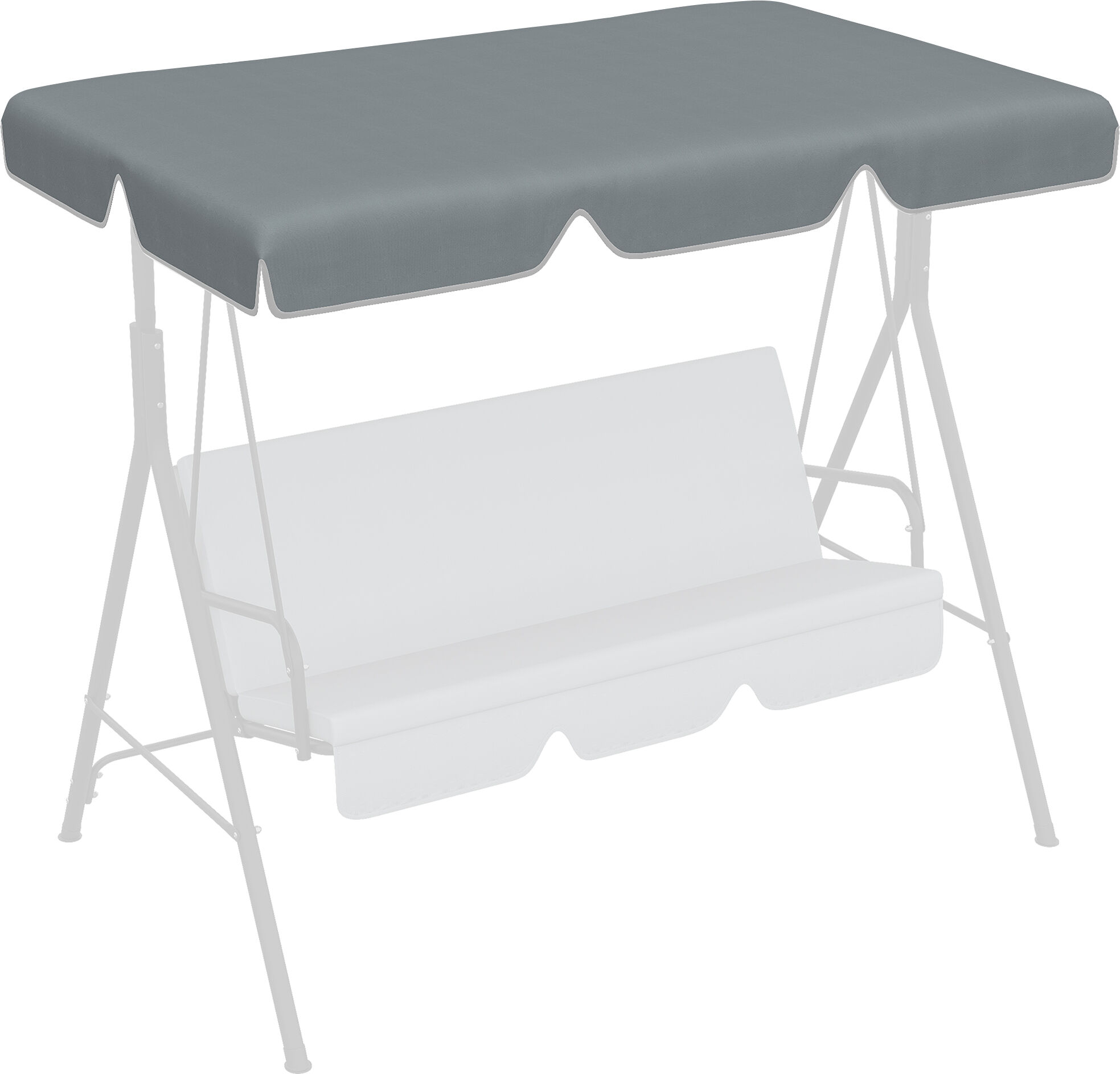 Outsunny Tettuccio di Ricambio per Dondolo in Poliestere con Protezione UV50+, 192x144cm, Grigio Scuro