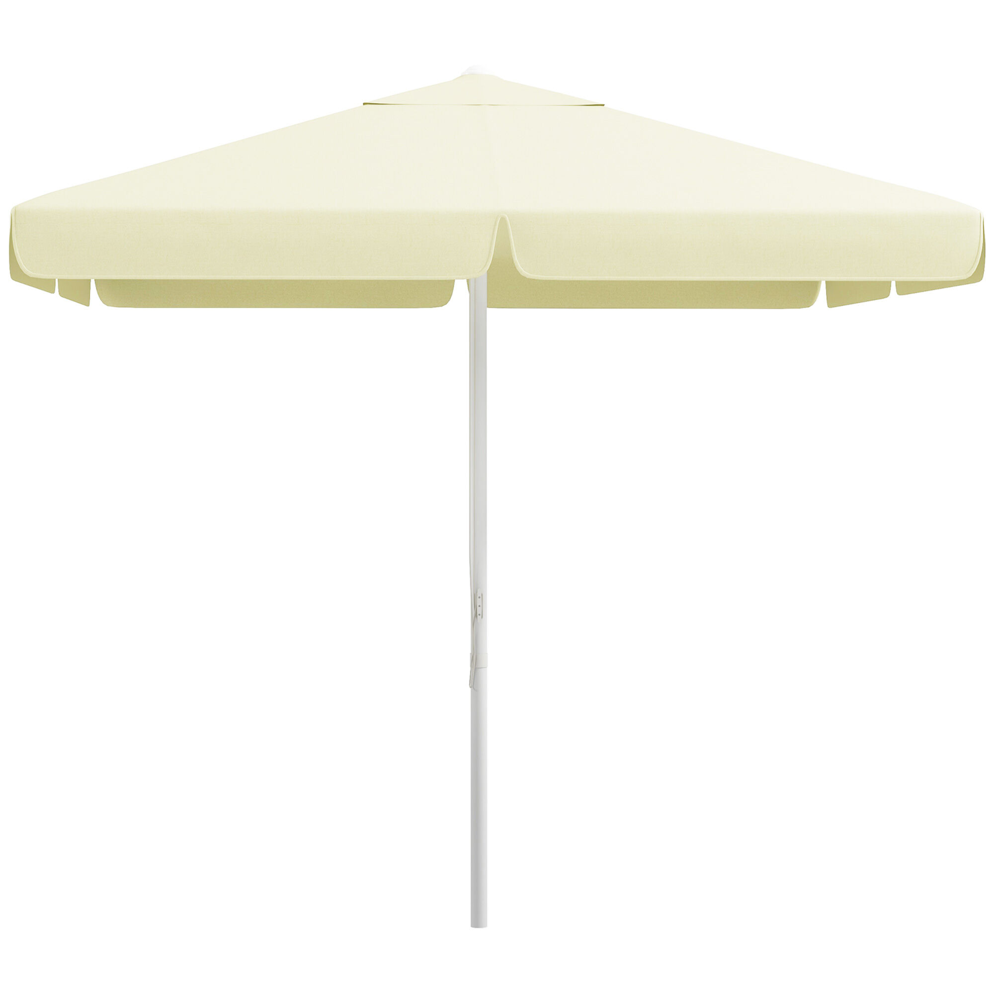 Outsunny Ombrellone da Giardino ad Altezza Regolabile in Alluminio, Metallo e Poliestere, 248x248x250 cm, Bianco Beige