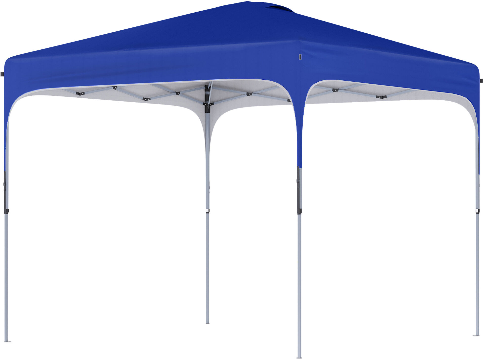 Outsunny Gazebo Pieghevole 2.5x2.5 m con Altezza Regolabile, Sacchetti di Sabbia e Borsa con Ruote, Blu