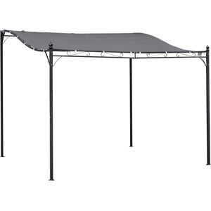 Outsunny Gazebo Pergola 3x3m da Esterno, Giardino o Terrazzo con Tenda Impermeabile Grigia