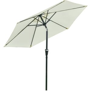 Outsunny Ombrellone da Giardino Inclinabile Φ230cm, Apertura a Manovella, Palo in Metallo e 6 Stecche, Bianco Crema Aosom Outsunny Ombrellone da Giardino Inclinabile Φ230cm, Apertura a Manovella, Palo in Metallo e 6 Stecche, Bianco Crema Aosom