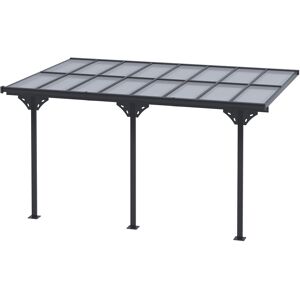 Outsunny Pergola a parete da Giardino, Telaio in alluminio e Installazione Regolabile, 4.4x3m, Grigio Aosom Italy Outsunny Pergola a parete da Giardino, Telaio in alluminio e Installazione Regolabile, 4.4x3m, Grigio Aosom Italy