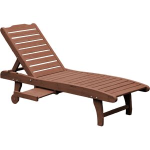 Outsunny Lettino da Giardino in Legno Reclinabile su 3 Livelli con Vassoio Estraibile, Lettino Prendisole con Ruote, 182x60x35cm Aosom Italy Outsunny Lettino da Giardino in Legno Reclinabile su 3 Livelli con Vassoio Estraibile, Lettino Prendisole con Ruote, 182x60x35cm Aosom Italy