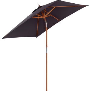 Outsunny Ombrellone da Giardino Inclinabile 2x1.5m, 6 Stecche e Palo in Legno di Abete Apertura a Corda, Grigio Scuro Aosom Outsunny Ombrellone da Giardino Inclinabile 2x1.5m, 6 Stecche e Palo in Legno di Abete Apertura a Corda, Grigio Scuro Aosom