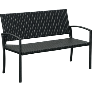 Outsunny Panchina da Giardino ed Esterno in Rattan, Panca in Rattan Nero 2 Posti, 122x60x87cm Outsunny Panchina da Giardino ed Esterno in Rattan, Panca in Rattan Nero 2 Posti, 122x60x87cm