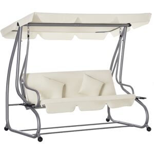 Dondolo da Giardino Outsunny 3 Posti con Tetto Regolabile Dondolo da Giardino Outsunny 3 Posti con Tetto Regolabile