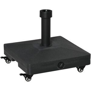 Outsunny Base per Ombrellone con Ruote Riempibile fino a 20kg, Basamento in HDPE per Pali da Ø38-48mm, 45x45x39cm, Nero Aosom Outsunny Base per Ombrellone con Ruote Riempibile fino a 20kg, Basamento in HDPE per Pali da Ø38-48mm, 45x45x39cm, Nero Aosom