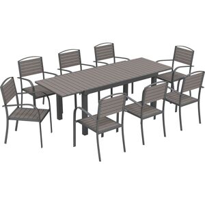 Outsunny Set Pranzo Estensibile Esterni 9 Pezzi, Tavolo Alluminio, 8 Sedie, Grigio Aosom Italy Outsunny Set Pranzo Estensibile Esterni 9 Pezzi, Tavolo Alluminio, 8 Sedie, Grigio Aosom Italy